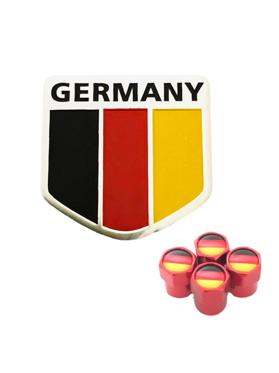 I  ドイツ 国旗 選べるバルブキャップカラー! フェンダー エンブレム シール ステッカー VW ...