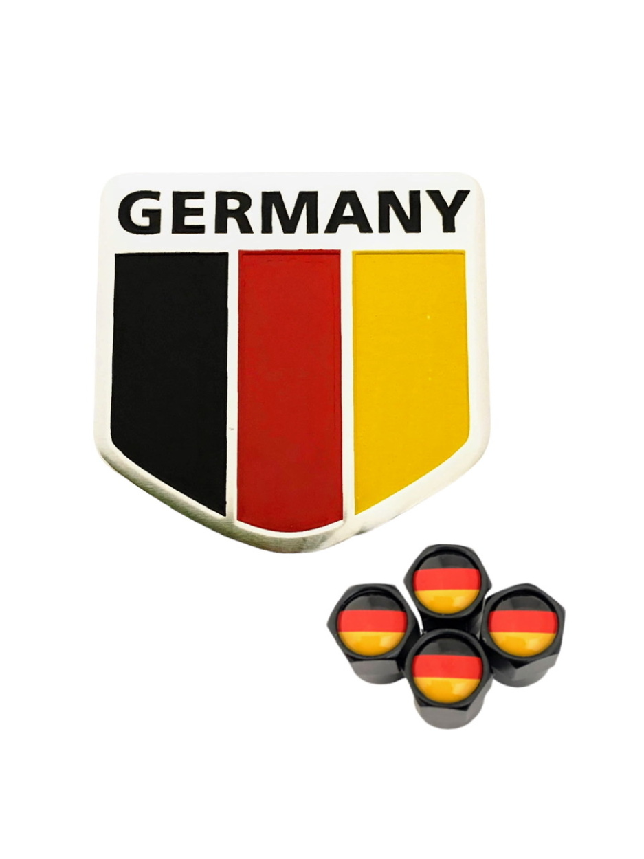 I ドイツ 国旗 選べるバルブキャップカラー! フェンダー エンブレム シール ステッカー VW G...