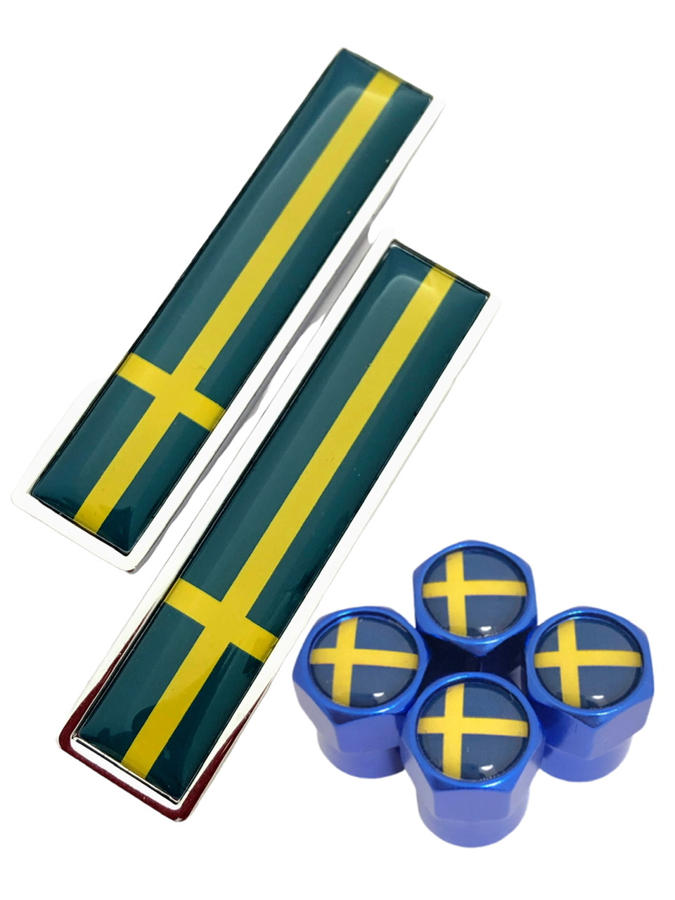 A スウェーデン 選べるバルブキャップカラー 国旗 エアー エンブレム ステッカー ボルボ サーブ SAAB VOLVO｜bgr-hyogo｜03