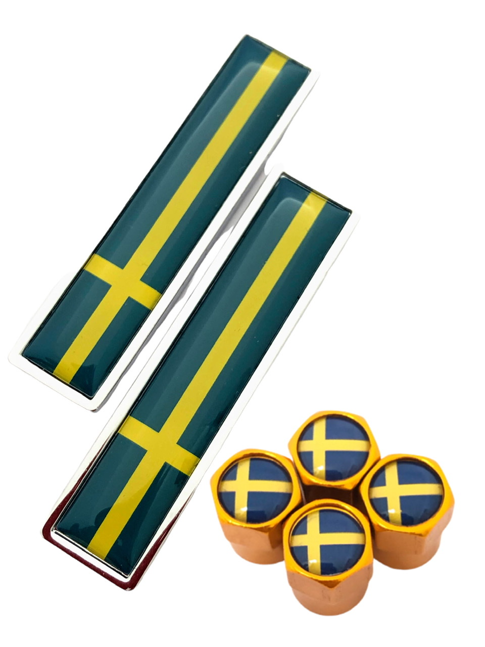 A スウェーデン 選べるバルブキャップカラー 国旗 エアー エンブレム ステッカー ボルボ サーブ SAAB VOLVO｜bgr-hyogo｜05
