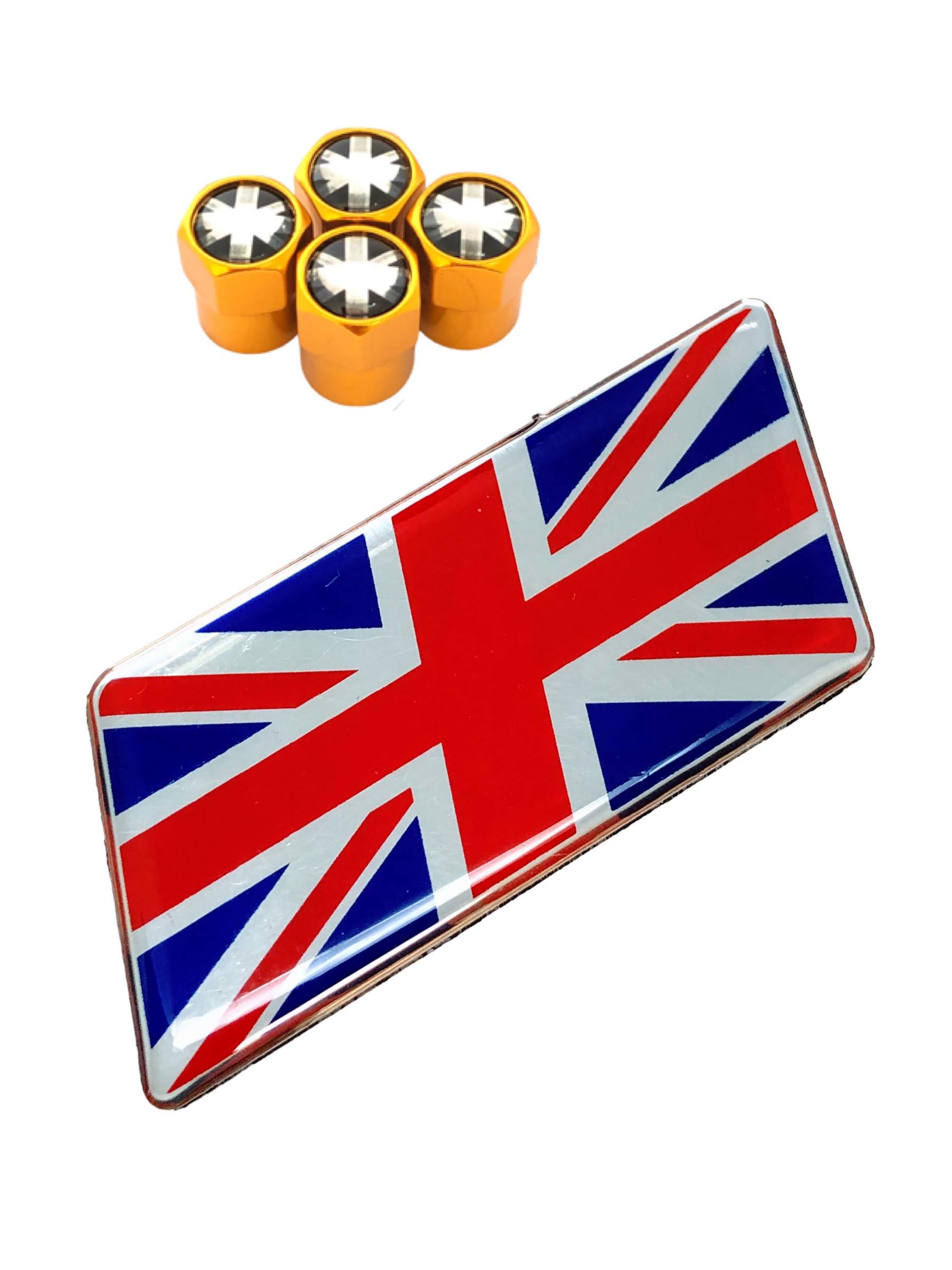 J イギリス 国旗 選べるバルブキャップカラー エンブレム ステッカー バルブキャップ フェンダー ...