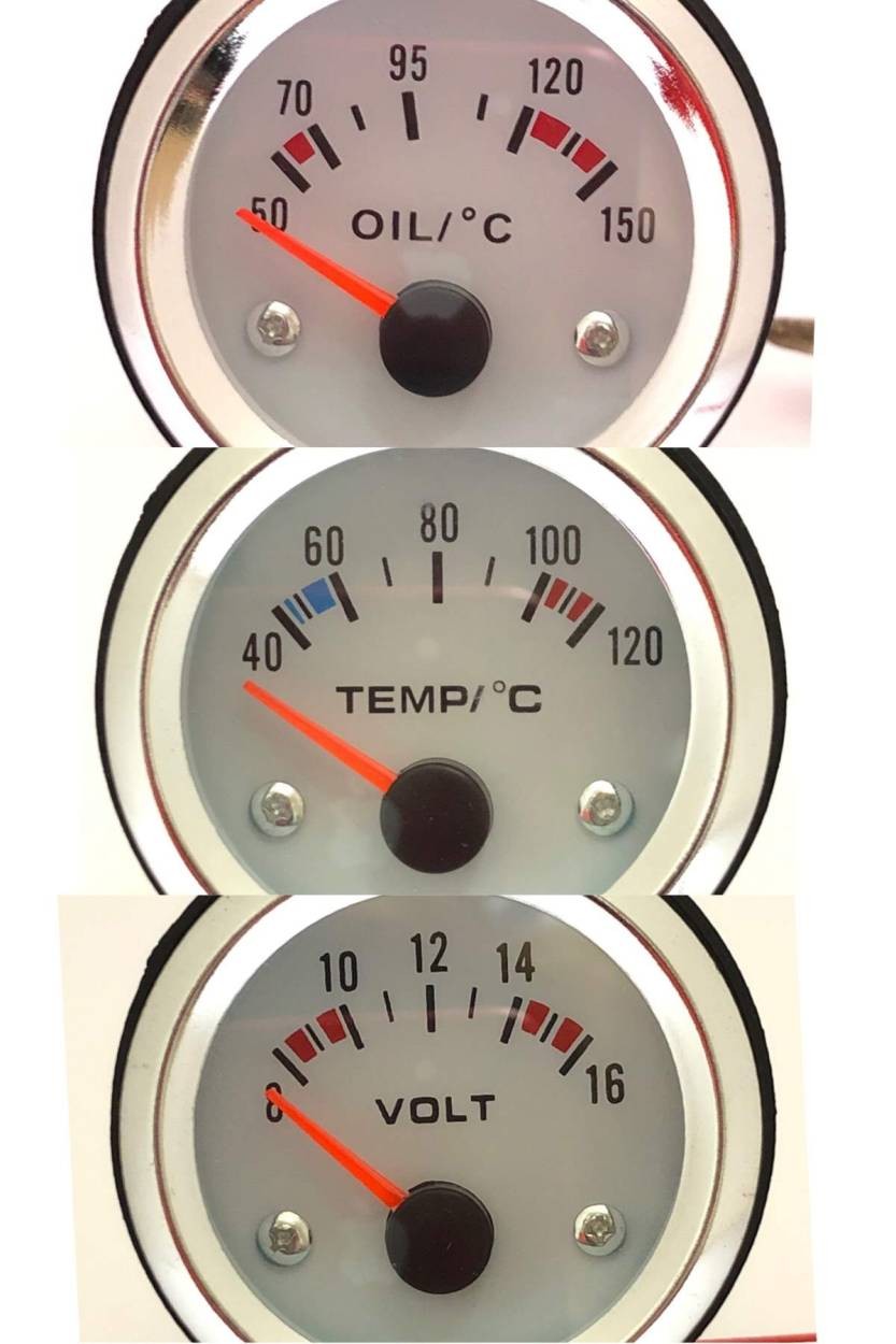 選べる！3連 メーター セット センサー 油温 油圧 水温 電圧 パオ