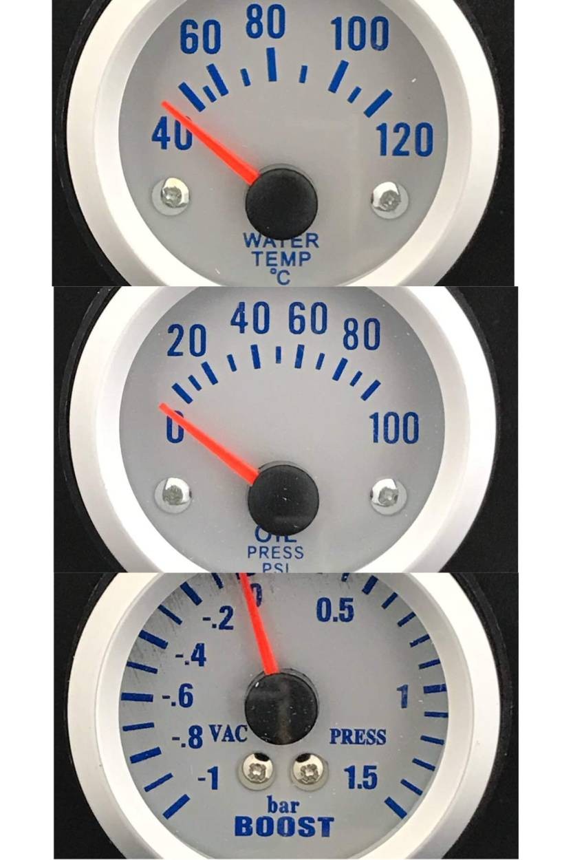 水温計 油温計 油圧計 WA 60Φ デポレーシング deporacing 3連メーター アンバーレッド ホワイトLED １年保証