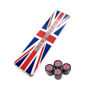 E イギリス 国旗 選べるバルブキャップカラー エンブレム ステッカー フェンダー ランドローバー ...