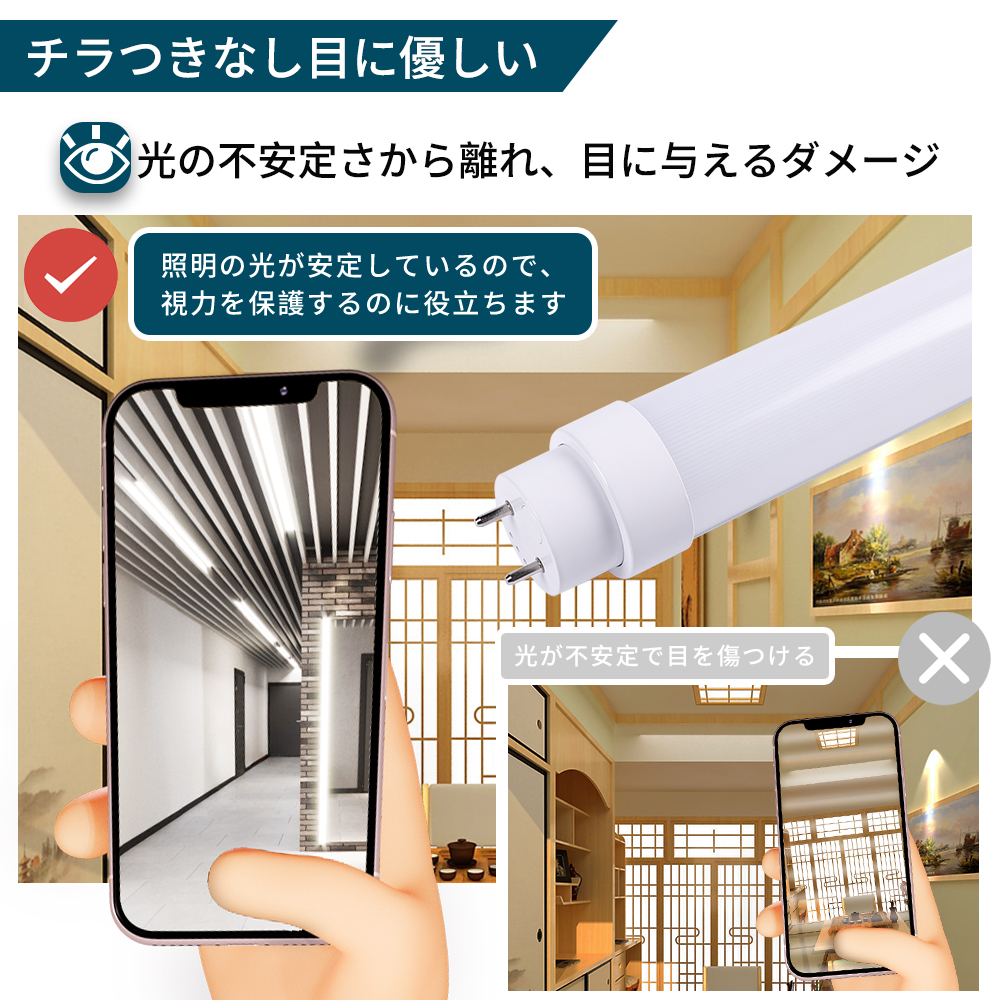 【開封・未使用】工事不要 LED直管蛍光灯 器具一体式 18W 40W形 10本 グロー式工事不要 LED蛍光灯 40W形 直管 1198 直管蛍光灯 40形 20W