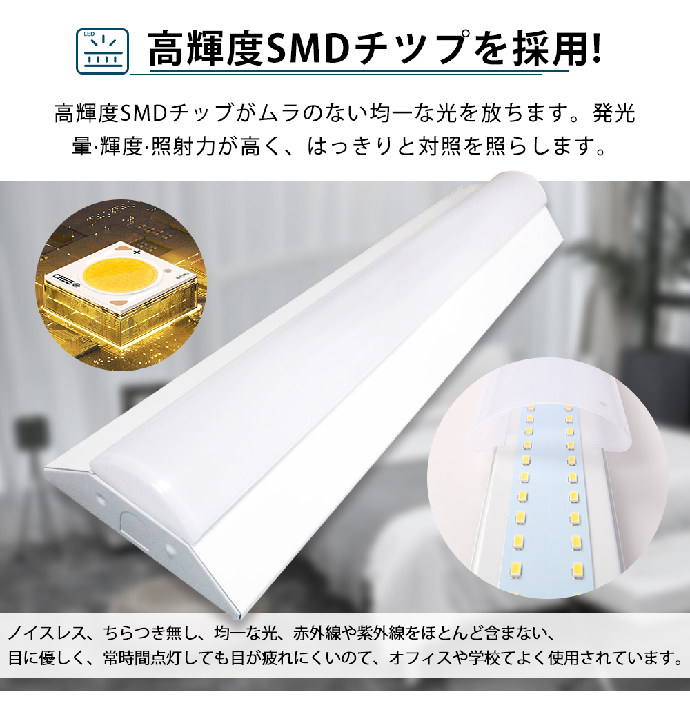 【値下げ】LED照明10個 10台 ledベースライト 20W型 2灯相当 逆富士5000lm LED蛍光灯 器具一