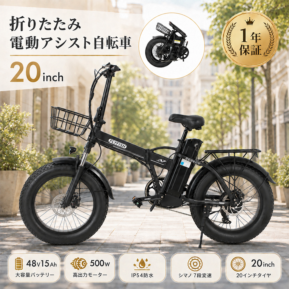 免許不要】電動アシスト自転車 折りたたみ 20インチ 電動自転車 軽量