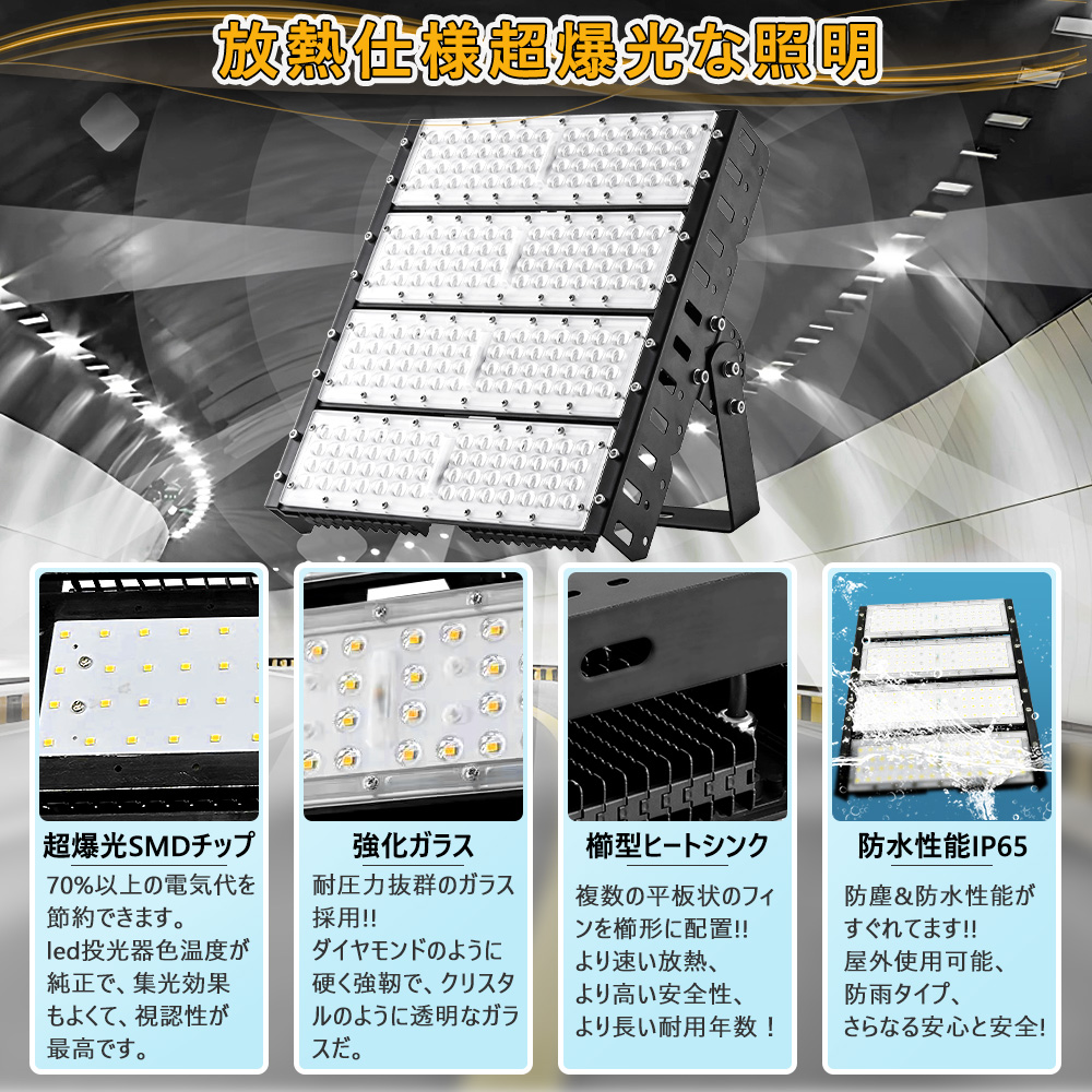 ハイブリッド】【特売20台】 LED投光器 200W 2000W相当 明るい 40000lm