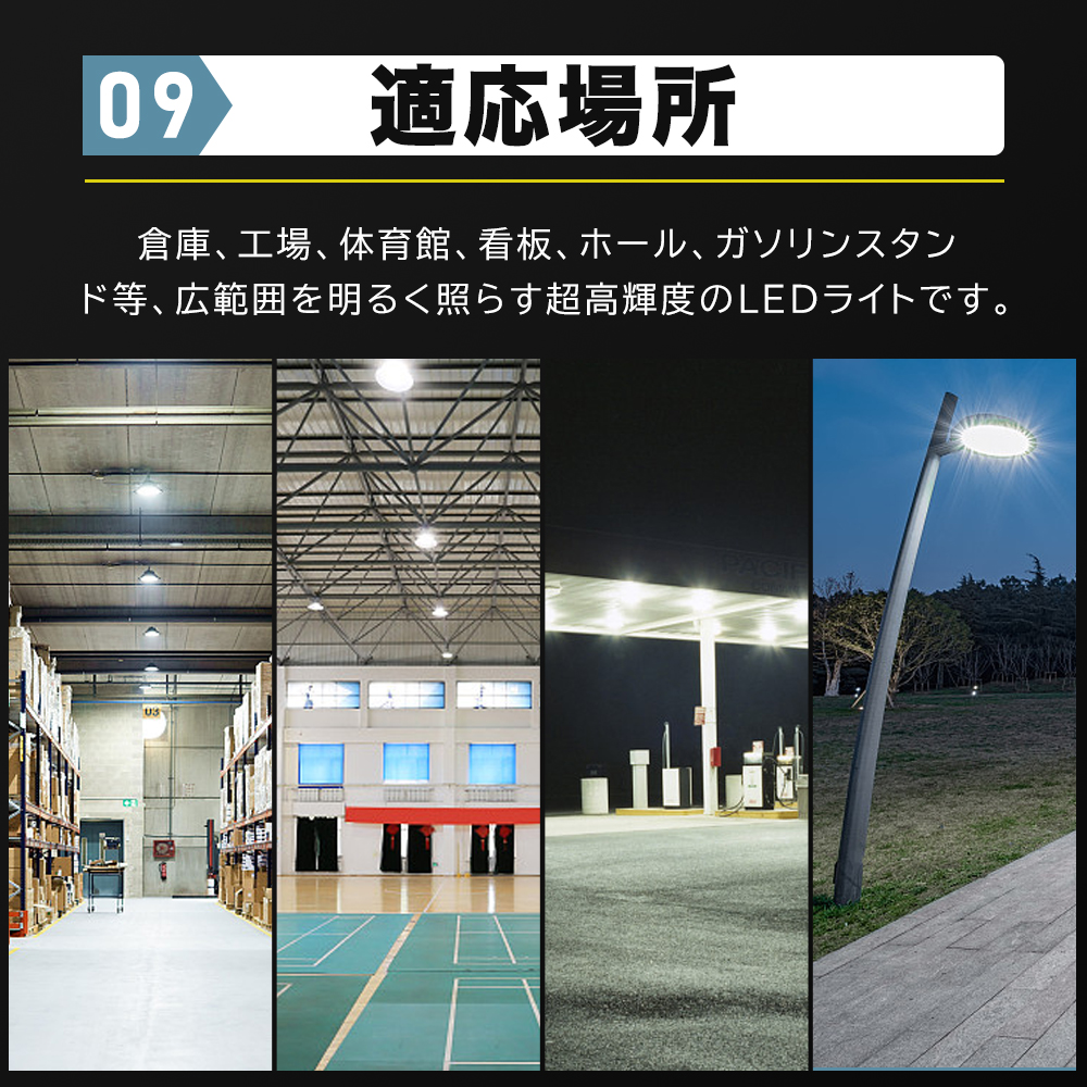 照明器具　明るさ調整可　定価50000円 LED高天井照明 250W LED高天井灯[5M配線プラグ付] 50000LM(2500W水銀灯