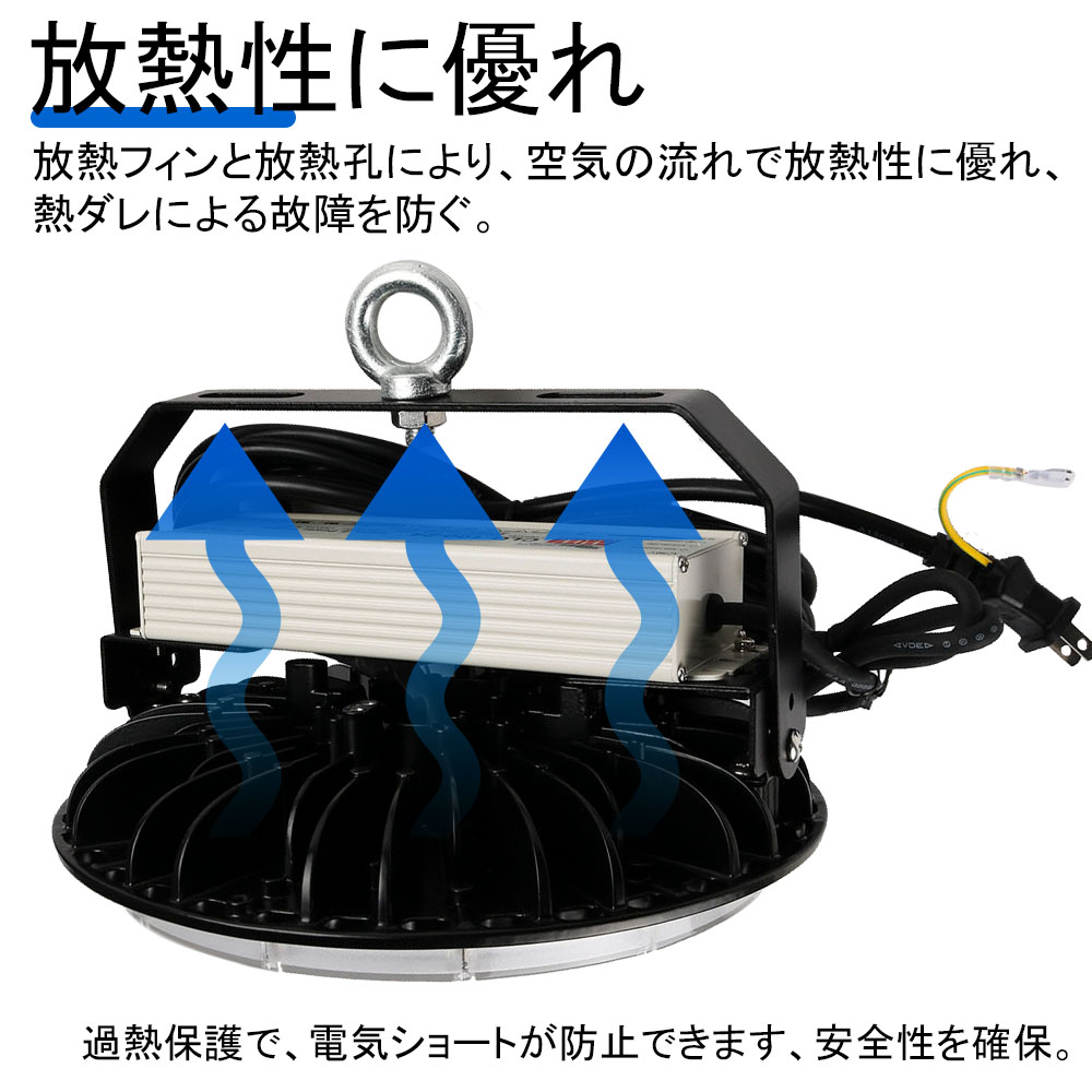 高天井UFO型 led照明器具 防犯灯 消費電力200w 32000lm IP65防水 led