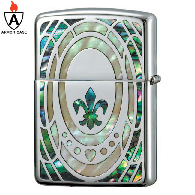 Zippo ジッポ ジッポー アーマーインレイドシェルグランデ GRND-LLY ユリ 貝貼り アーマーケース オイルライター