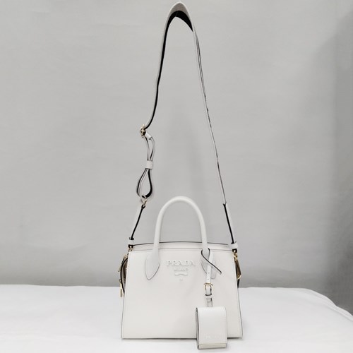 【BONUS ストア+5％】プラダ SAFFIANO CUIR MONOCHROME BAG レディース ホワイト 1BA2692ERX PRADA｜bianca-rose｜05