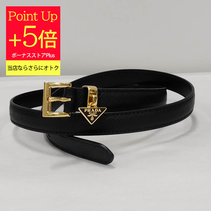 PRADA プラダ ベルト サフィアーノ レザー レディース ブラック