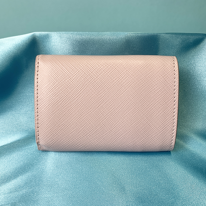 希少 PRADA プラダ☆サフィアーノレザー ピンク 三つ折り財布 マルチ