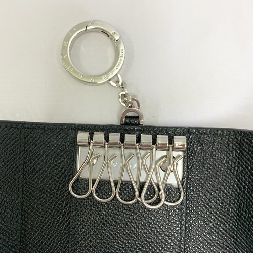 【爆買】【訳あり】ブルガリ キーケース 6連 キーホルダー カーフレザー ロゴクリップ ブラック メンズ 289360 BULGARI 正規品 ギフト プレゼントの画像