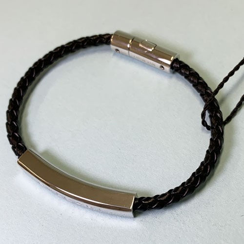 ブルガリ レザーブレスレット レディース ブラック 291786 BVLGARI ロゴ おしゃれ ギフト プレゼントの画像