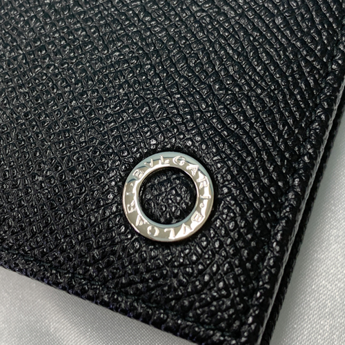 【訳あり 1】ブルガリ 財布 メンズ 二つ折り ブランド 本革 ブラック 小銭入れ付き 30396 BVLGARI 正規品 新品 ギフト プレゼントの画像