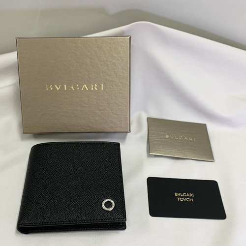 【訳あり 2】ブルガリ 財布 メンズ 二つ折り ブランド 本革 ブラック 小銭入れ付き 30396 BVLGARI 正規品 新品 ギフト プレゼントの画像