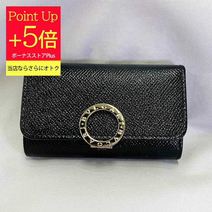 BVLGARI ブルガリ キーケース ブラック 6連 美品 メンズ レディース ブルガリ BVLGARI キーケース キーリング 30422 BB ブルガリ