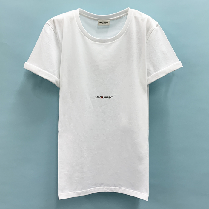 サンローラン Tシャツ ちびロゴT 半袖 クルーネック カットソー 訳あり ホワイト メンズ 464572YB2DQ SAINT LAURENT