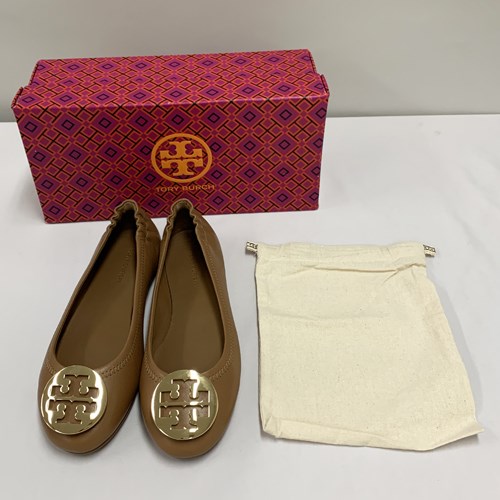 【爆買】トリーバーチ Minnie Travel バレエシューズ レディース ブラウン 50393 TORY BURCHの画像