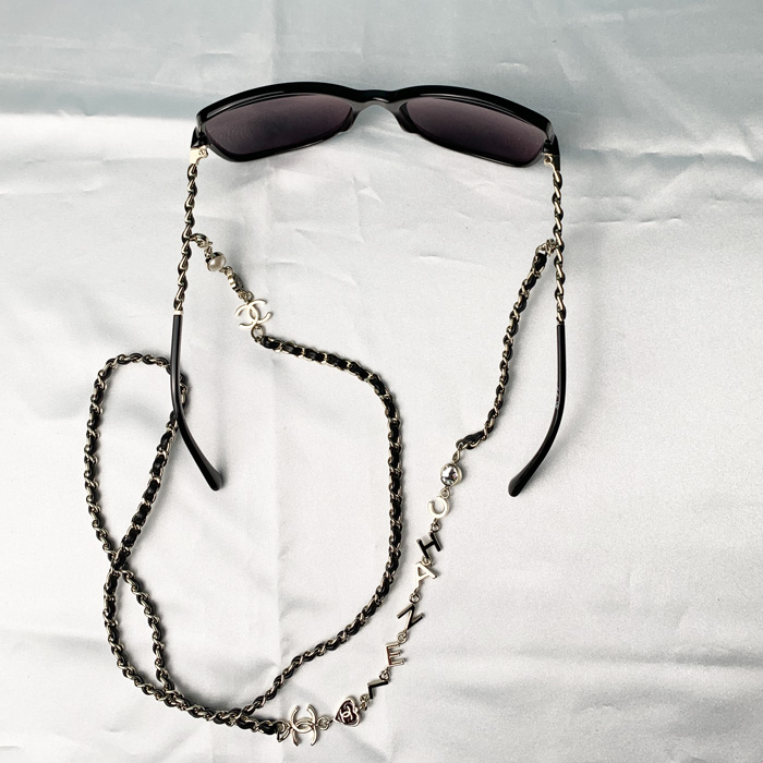 CHANEL 【訳あり1】シャネル サングラス チェーン付き スクエア