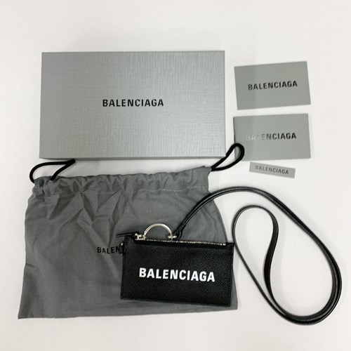 【美品】 バレンシアガ　カードケース付きキーリング 国内発】 BALENCIAGA LE CAGOLE キーリング カードケース (BALENCIAGA