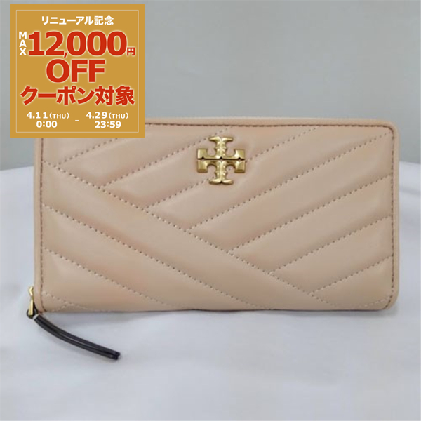 トリーバーチ キラ シェブロン ジップ コンチネンタル ウォレット 長財布 KIRA CHEVRON レディース ベージュ 90348 TORY BURCH :90348:インポートショップBianca rose