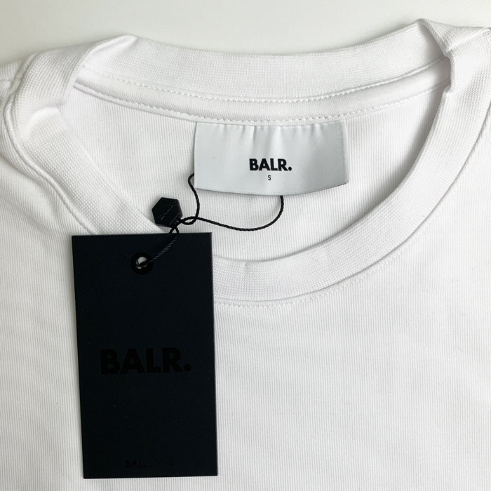 BALR メンズ 半袖 WHITE ボーラー　M BALR. ボーラー Tシャツ 半袖 Q Series Regular Fit ロゴ メンズ