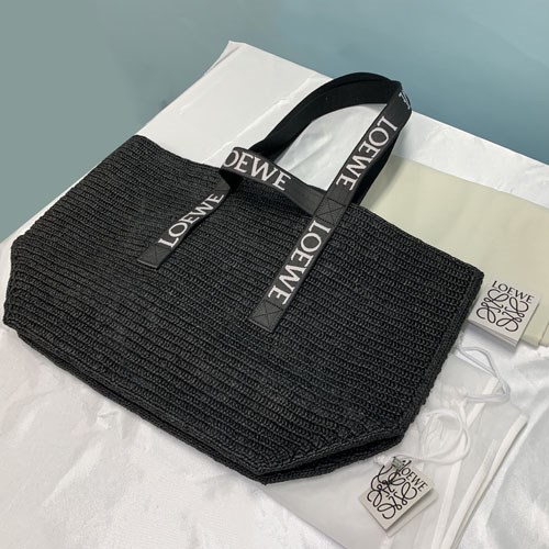 LOEWE（ロエベ） 【爆買】ロエベ ロゴ ラフィア フォールドショッパー
