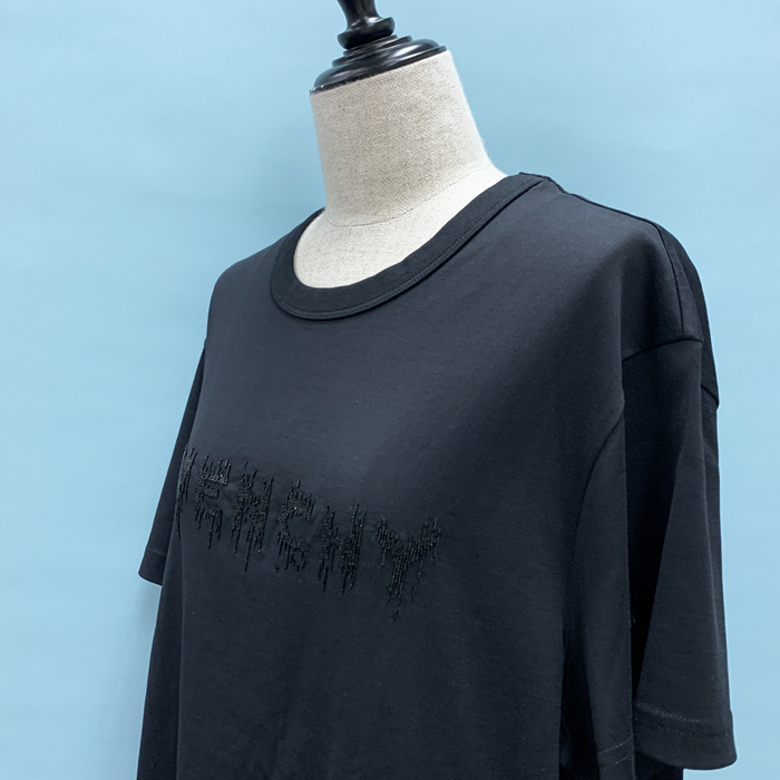 【即発】GIVENCHY ビーズ コットンTシャツ(BW707Z3Z4D) GIVENCHY ジバンシィ Tシャツ 半袖 レディースコットンTシャツ