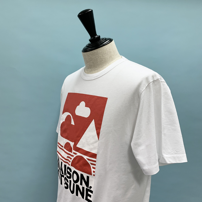 メゾンキツネ Tシャツ クルーネックTシャツ A・バーリル ホワイト メンズ IM00127KJ0008 MAISON KITSUNE MAISON KITSUNE メゾンキツネ Tシャツ クルーネックTシャツ A