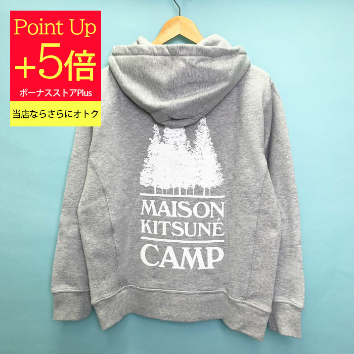 メゾンキツネ パーカー キャンプ マキシバックフーディ メンズ レディース グレー IU00334KM0020 MAISON KITSUNE
