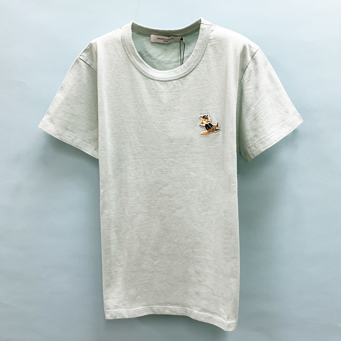 メゾンキツネ Tシャツ 半袖 人気 ドレスド Fox Patch 訳あり レディース ブルー KW00107KJ0008 MAISON KITSUNE MAISON KITSUNE メゾンキツネ Tシャツ 半袖 人気 ドレスド Fox