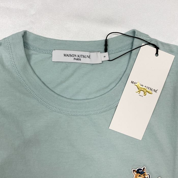 メゾンキツネ Tシャツ 半袖 人気 ドレスド Fox Patch 訳あり レディース ブルー KW00107KJ0008 MAISON KITSUNE MAISON KITSUNE メゾンキツネ Tシャツ 半袖 人気 ドレスド Fox