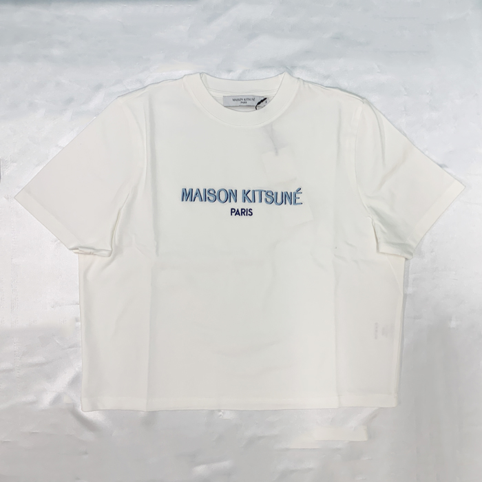 メゾンキツネ Tシャツ 半袖 人気 パリ ボクシー Tシャツ レディース ホワイト KW00121KJ0035 MAISON KITSUNE MAISON KITSUNE メゾンキツネ Tシャツ 半袖 人気 パリ ボクシー