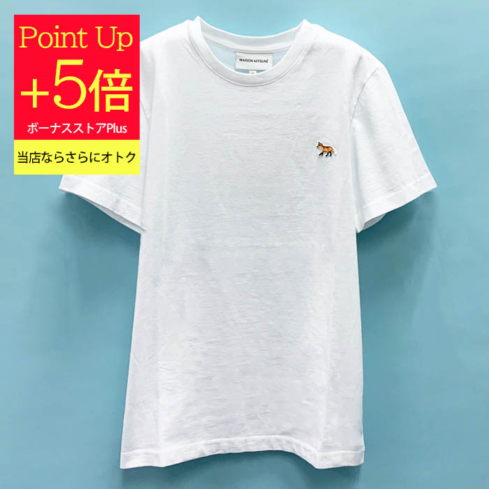 メゾンキツネ Tシャツ 半袖 人気 Baby Fox パッチ レディース ホワイト MW00110KJ0008 MAISON KITSUNE