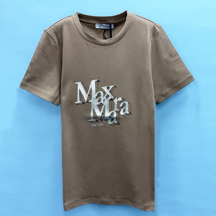 マックスマーラー Tシャツ ロゴ 半袖 コットンTシャツ レディース ブラウン ONDA &apos;S Ma...