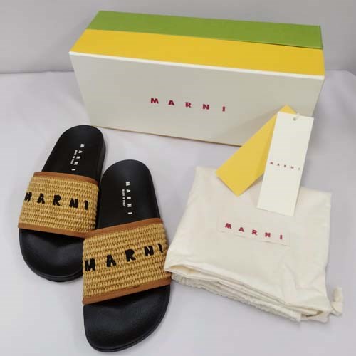 MARNI マルニ ロゴサンダル スリッパ レディース キャラメル
