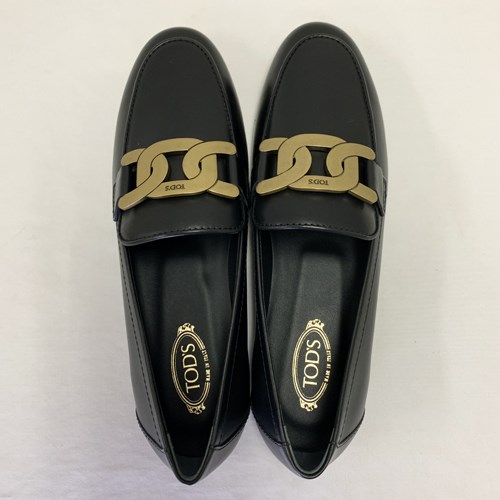 トッズ ローファー ブラック 38 TOD'S 黒 トッズ ダブルT フリンジ ローファー レザー 36