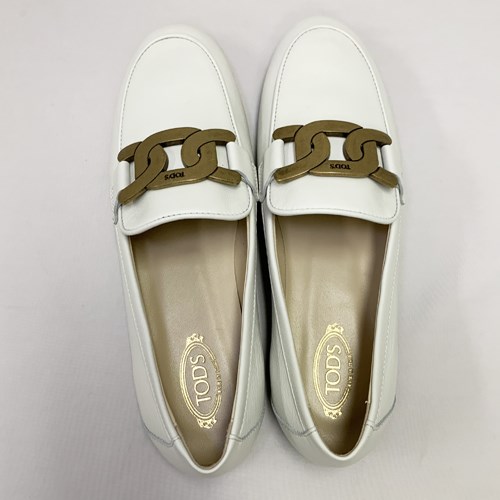 【爆買】トッズ 靴 ケイト レザー ローファー レデ ィース ブラック ホワイト XXW79A0DD00NF5 XXW79A0DD00MID TOD’Sの画像