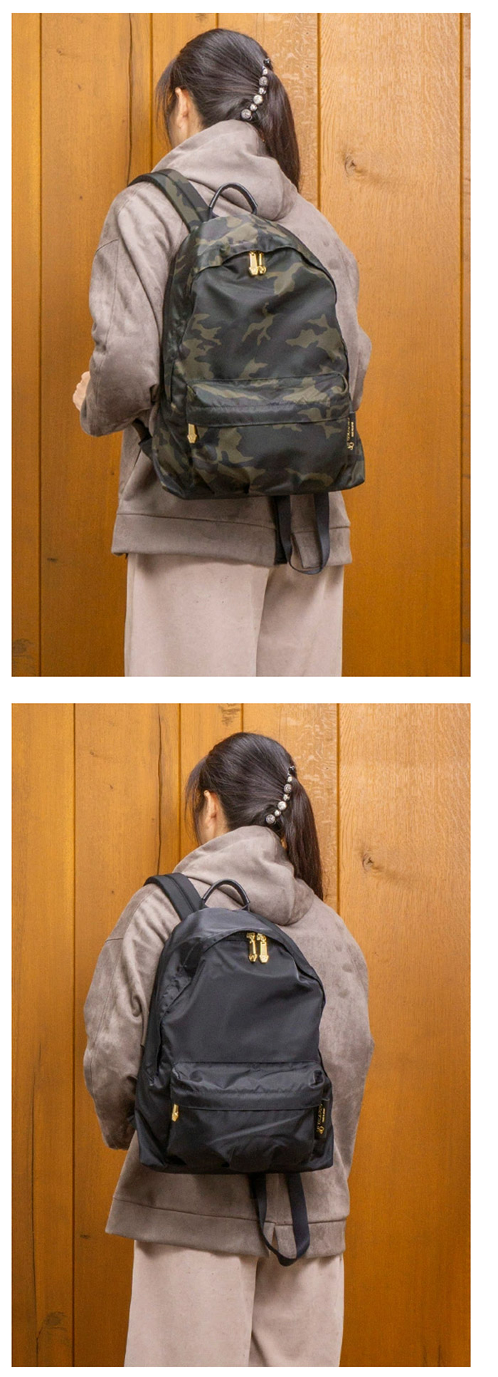 ヴィオラドーロVIOLAd'ORO リュックサック GINO ジーノ　ブラック 再入荷 VIOLAd'ORO(ヴィオラドーロ) 『GINO』 Nylon Daypack