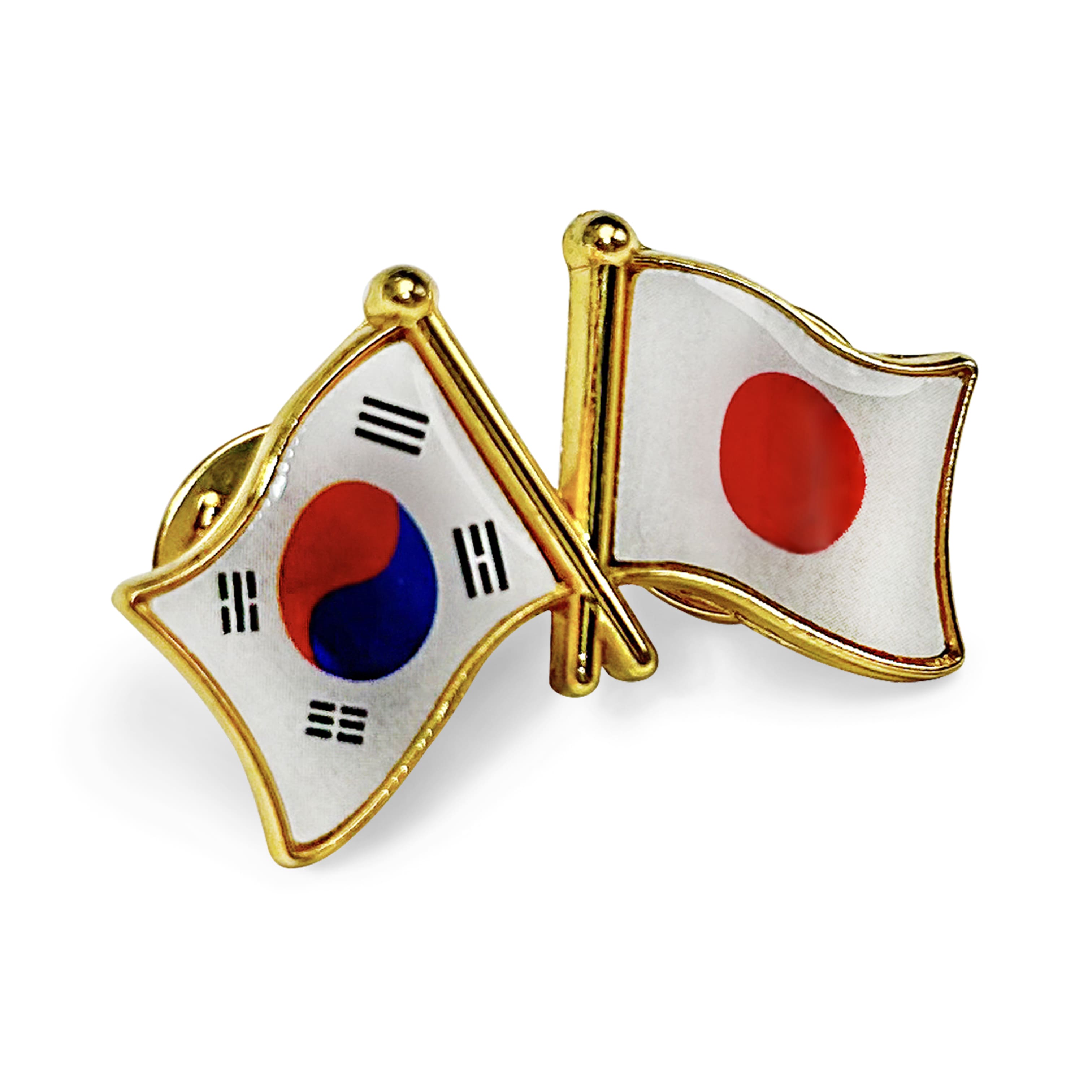 34ヶ国組み合わせ 国旗ピンバッジ ダブル国旗 友好バッジ (日本