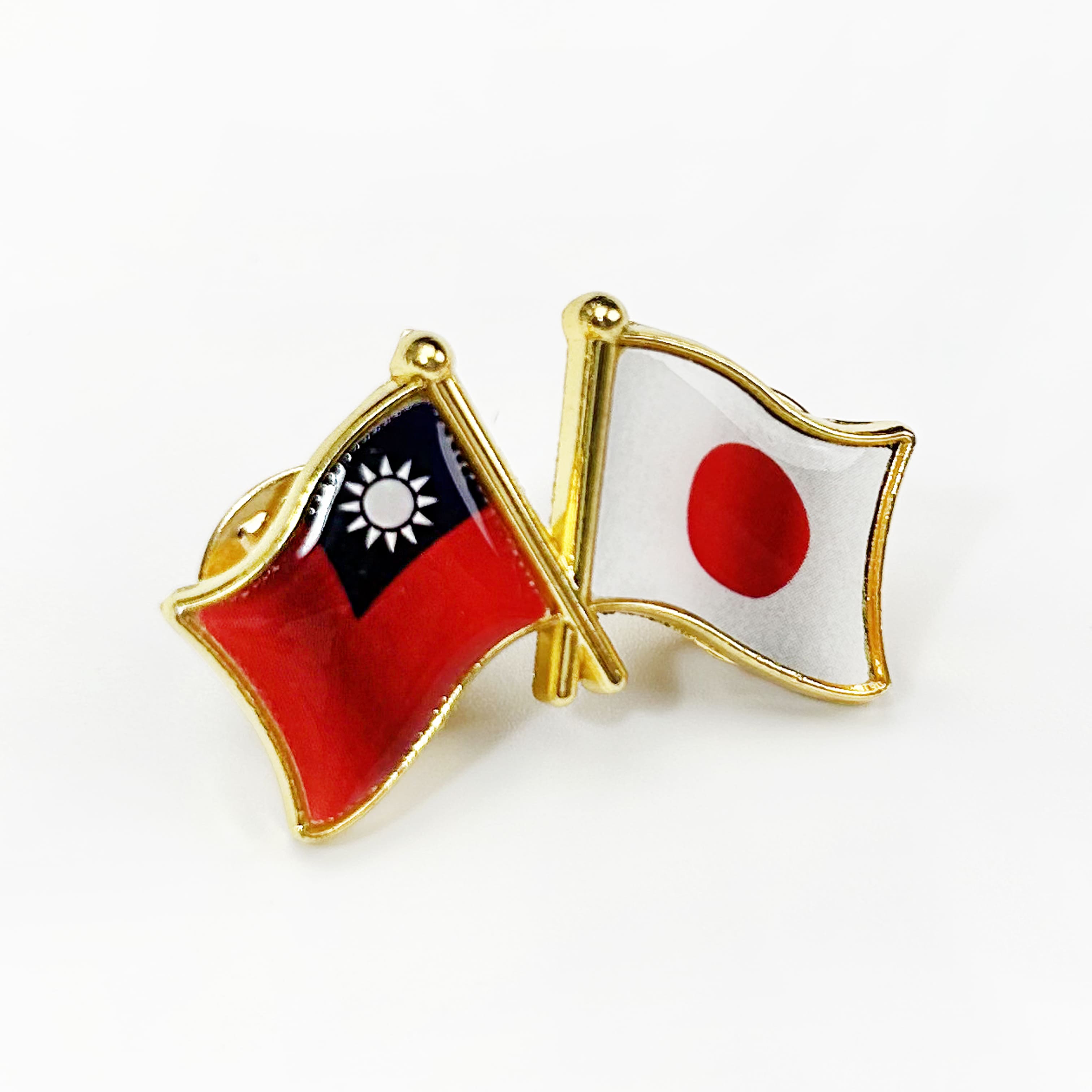34ヶ国組み合わせ 国旗ピンバッジ ダブル国旗 友好バッジ (日本