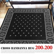 Cross Bandanna Rug Black 200200cm 1color