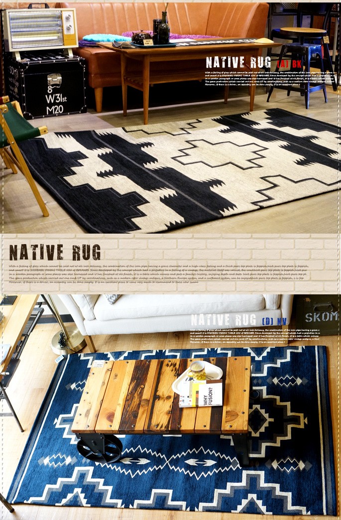 ラグ マット ネイティブラグ ネイビー NATIVE RUG Navy 89792