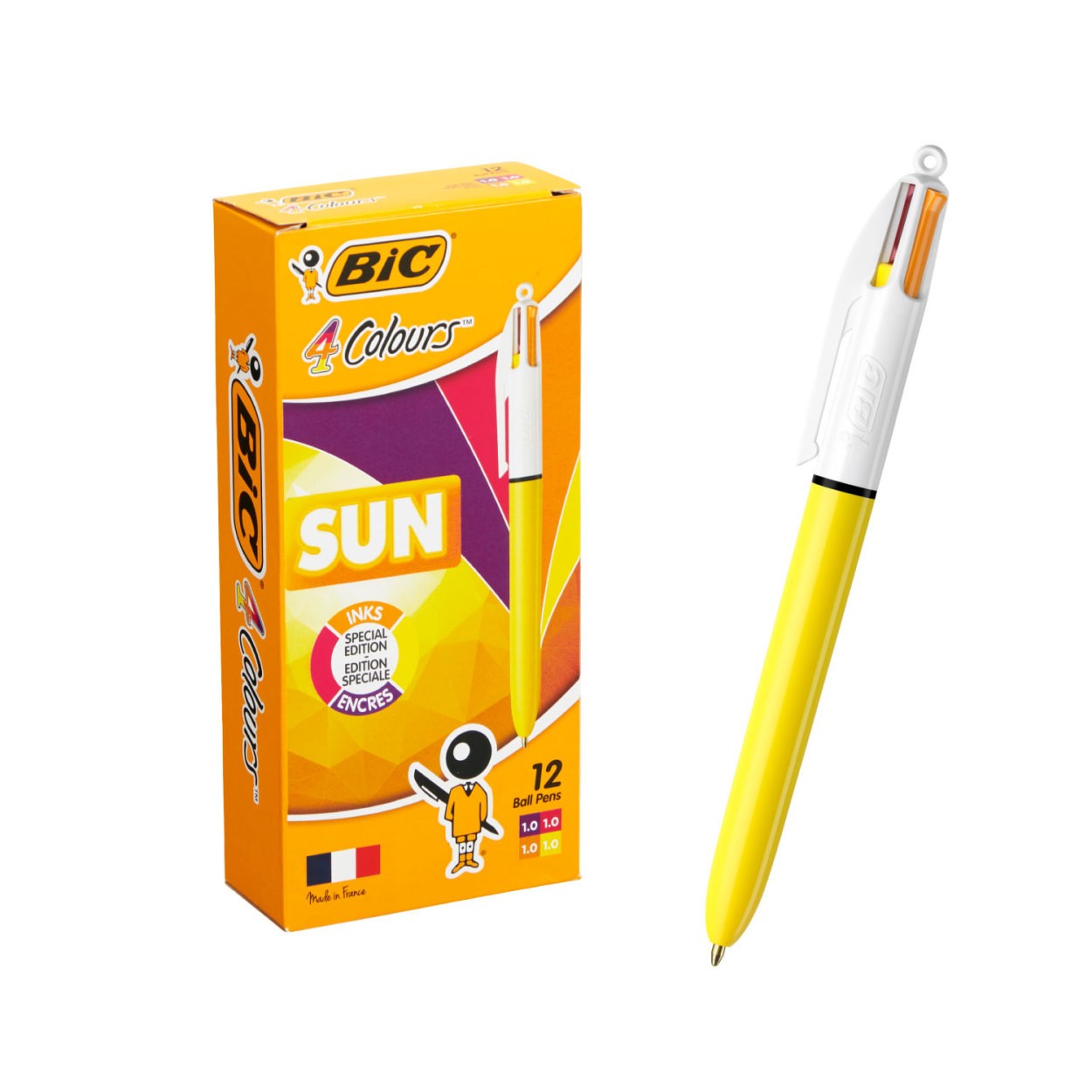 公式】 BIC 4色ボールペン 12本 セット ボールペン 多色ボールペン