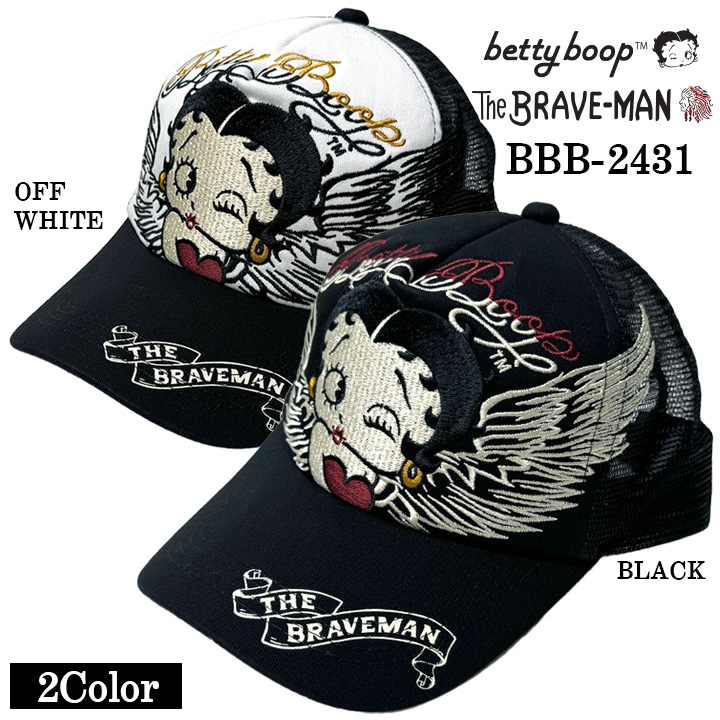 THE BRAVEMAN×BETTY BOOP ベティ・ブープ ツイルメッシュキャップ 帽子 bbb-2431｜bicks-market