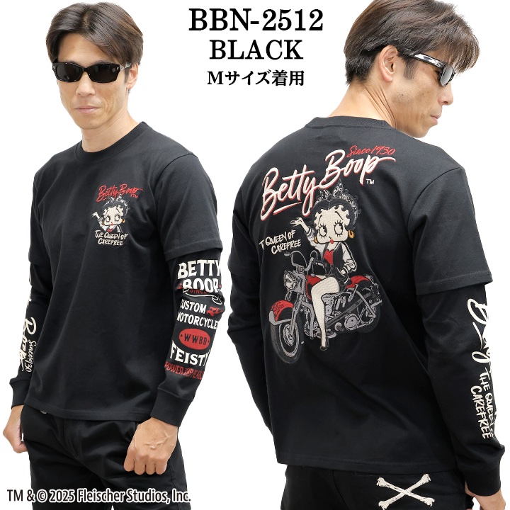BETTY BOOP NEVERMIND TEE L/S T-SHIRT FAKE SLEEVE ベティーブープ