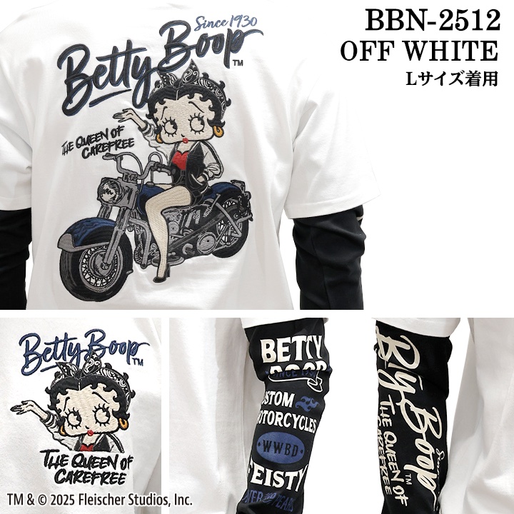 BETTY BOOP NEVERMIND TEE L/S T-SHIRT FAKE SLEEVE ベティーブープ